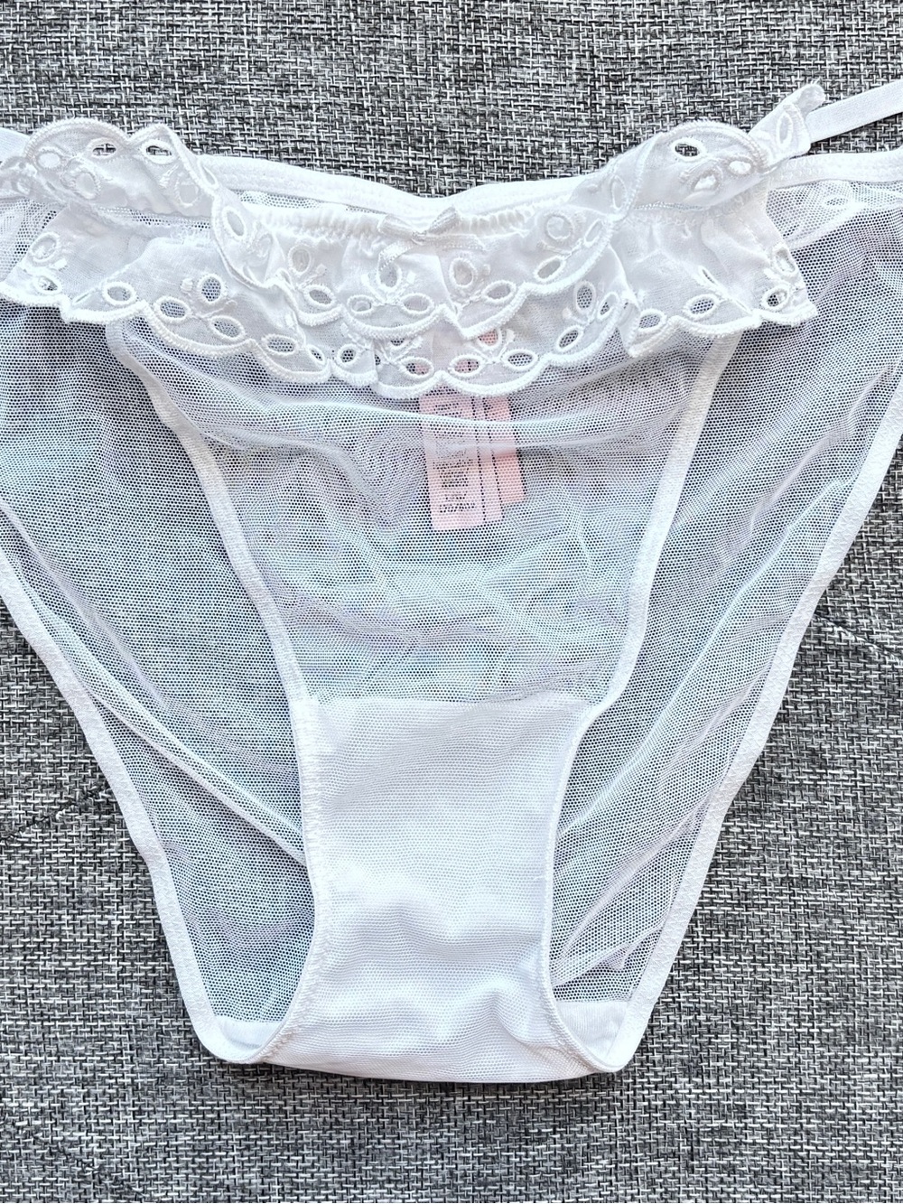 Victoria’s Secret Sheer Lace-Trim White Bikini Panty - Women Intimates
